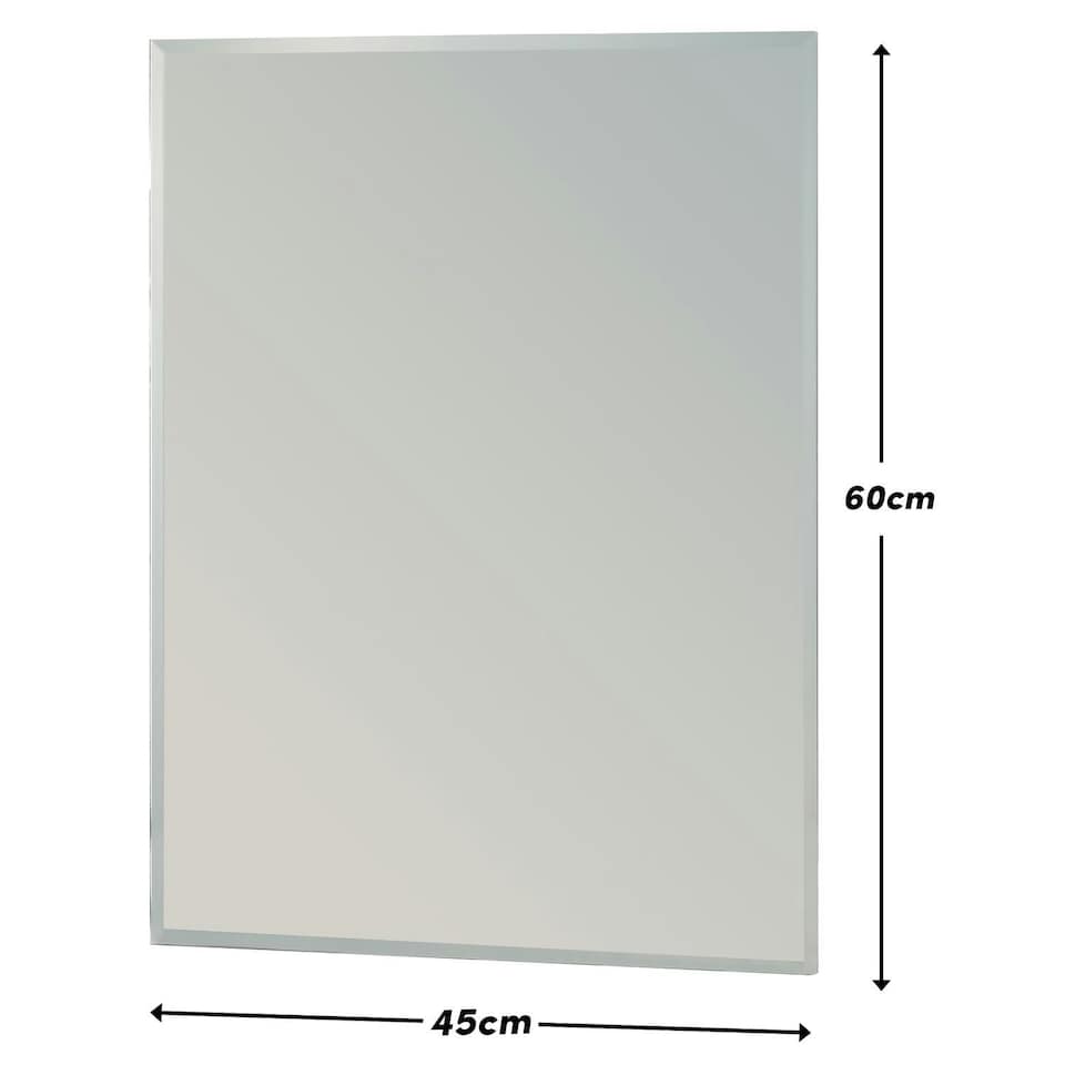 image 1 of Showerdrape Fairmont Rectangular Wall Mounted Frameless Bevelled Edge Bathroom Mirror 60 x 45cm