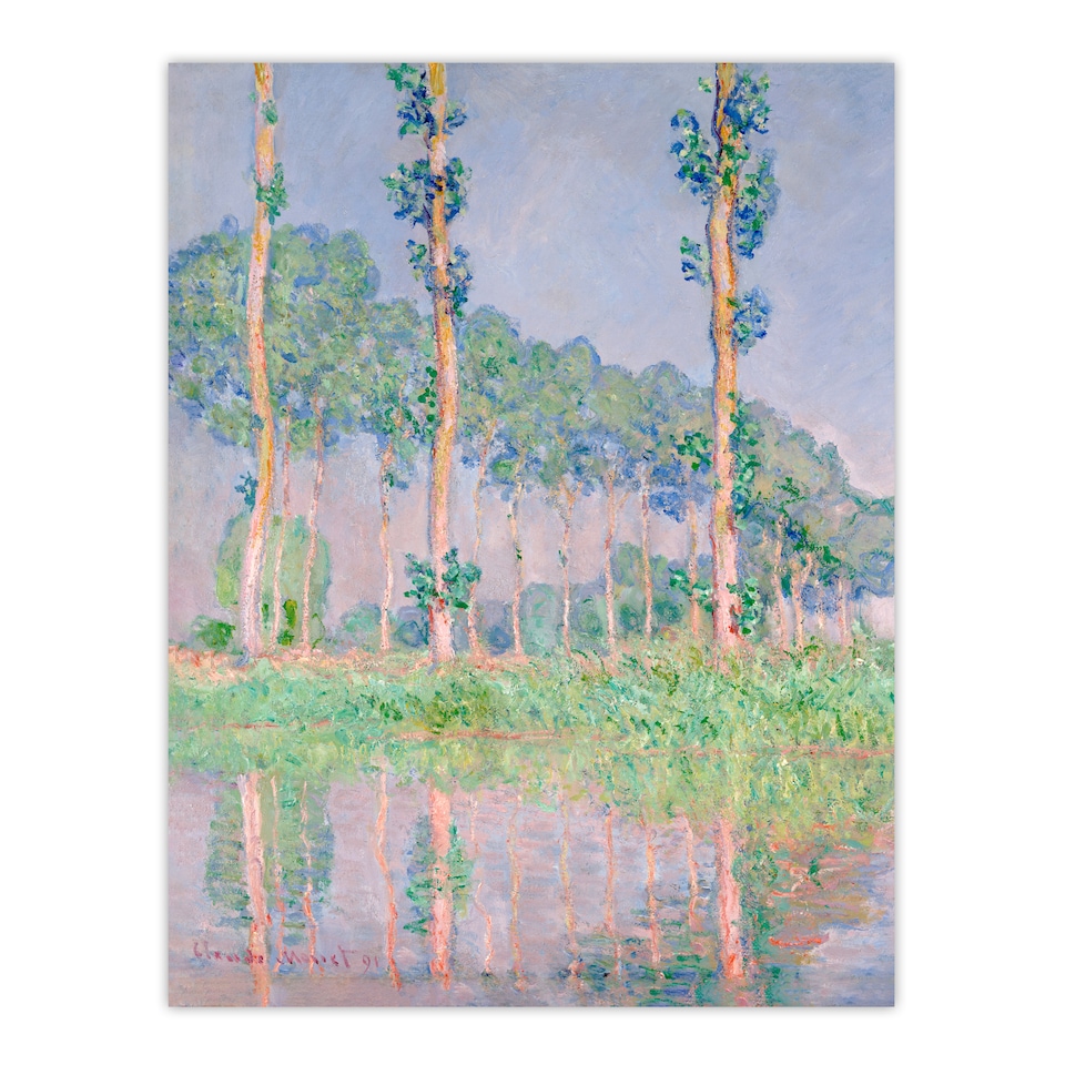 image 1 of Claude Monet Framed Wall Art Print Poplars Pink Effect Landscape Home Décor
