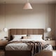 image 7 of Scallop Edge Natural Textured Linen Coolie Lamp Shade with Pink Trims | Pink | Pink | 1