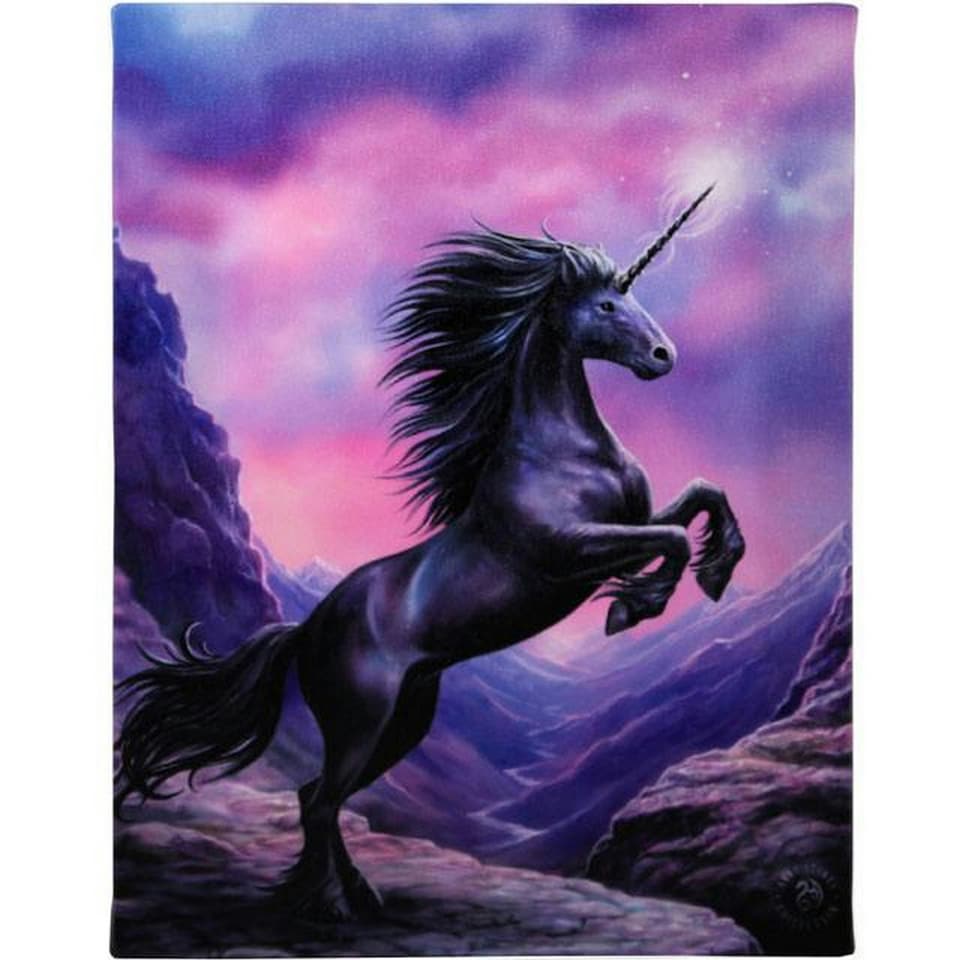 Anne Stokes Black Unicorn Canvas - Black - Small