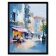 image 1 of Cafe Street Paris Abstract Oil Pastel Colour Black Framed Wall Art Print A4