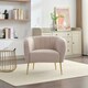 image 3 of Ronan Boucle Fabric Accent Chair - Light Brown