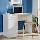 image 2 of Computer Desk 1 Drawer 1 Door Compact Workstation Home Office Table | White