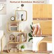image 5 of COSTWAY 4-TierS-Shaped Bookcase, Bamboo Bookshelf Brown