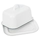 image 1 of Argon Tableware White Enamel Butter Dish - 18.5cm x 10cm - Blue Blue