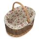 image 6 of Large Lined Country Oval Wicker Shopping Basket White | White | L