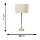 image 3 of ValueLights Maggie Gold Metal Candlestick Slim Table Lamp with Cream Boucle Drum Lamp Shade