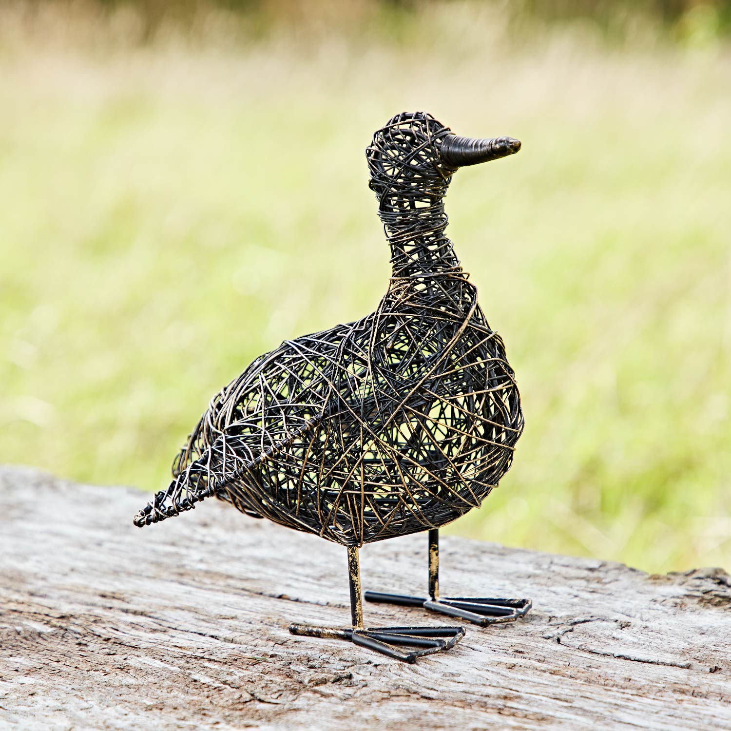 Paper High Kriti the Small Flapping Duck Wire Garden Ornament in Bronze