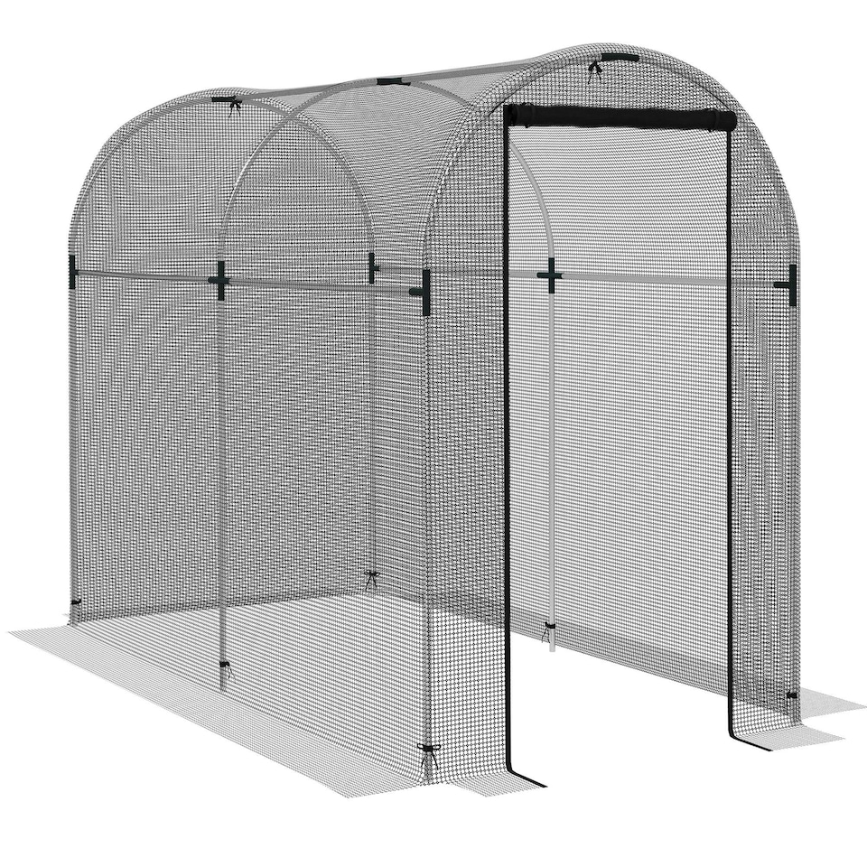 image 1 of Outsunny Fruit Cage, Plant Protection Tent, 1.2 x 2.4 x 1.9m, Black