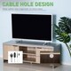 image 4 of HOMCOM TV Stand for TV up to 55 , 2 Doors TV Cabinet with Open Shelves, TV Unit TV Table for Living Room Bedroom Entertainment Room, 120L x 40W x 44H, Grey