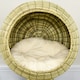 image 9 of PawHut Raised Cat House, Natural Mat Grass Cat Bed w/ Stand Cushion, Φ41x 69 cm