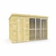 image 1 of 10ft X 6ft Dog Kennel and Run Full Height with Bars - Wood - L178 x W302 x H201 cm
