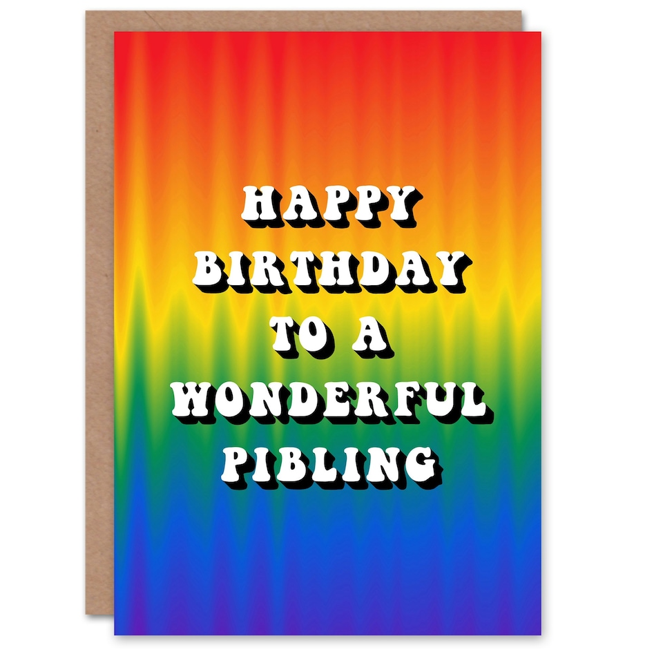 image 1 of Wonderful Pibling Trippy Psychedelic Pride Non Binary Birthday Card