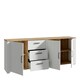 image 3 of Bohol 3 Door 3 Drawer Large Sideboard in Riviera Oak/White
