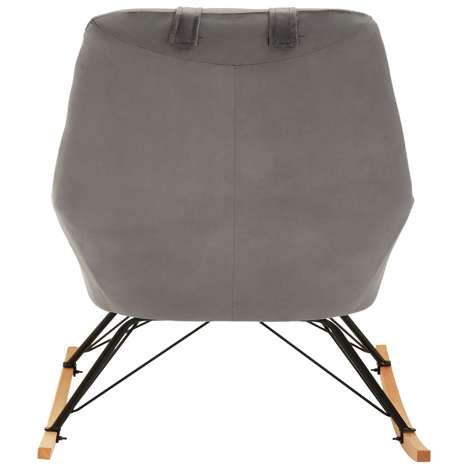 image 1 of Interiors by Premier Grey Velvet Rocking Chair, Easy-to-Clean Velvet Accent Chair, High-Back & Arm Support Comfy Armchair