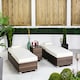 image 5 of Giardino Set of 2 Sun Loungers & Table Set Brown | Ivory
