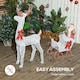 image 4 of Outsunny Light Up Reindeer and Sleigh Christmas Decoration, Outdoor Lighted Deer Xmas Decor with 170 LED Lights for Holiday, Lawn, Garden, Yard, White