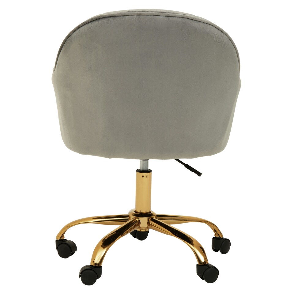 image 1 of Interiors by Premier Brent Grey Velvet And Gold Home Office Chair