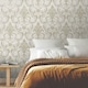 image 3 of Rasch Sonata Damask Heavyweight Vinyl Textured Wallpaper - Gold - 10m x 53cm Gold