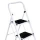 image 4 of Foldable 4 Step Ladder Stepladder Non Slip Tread Safety Steel | White