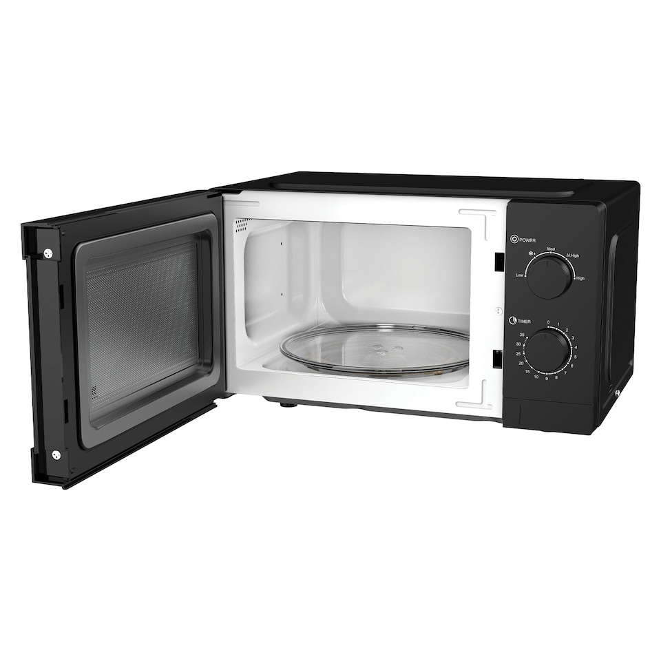 image 1 of Manual Microwave, 20 Litre, 5 Power Settings, 800W, Black, IGMS08080B