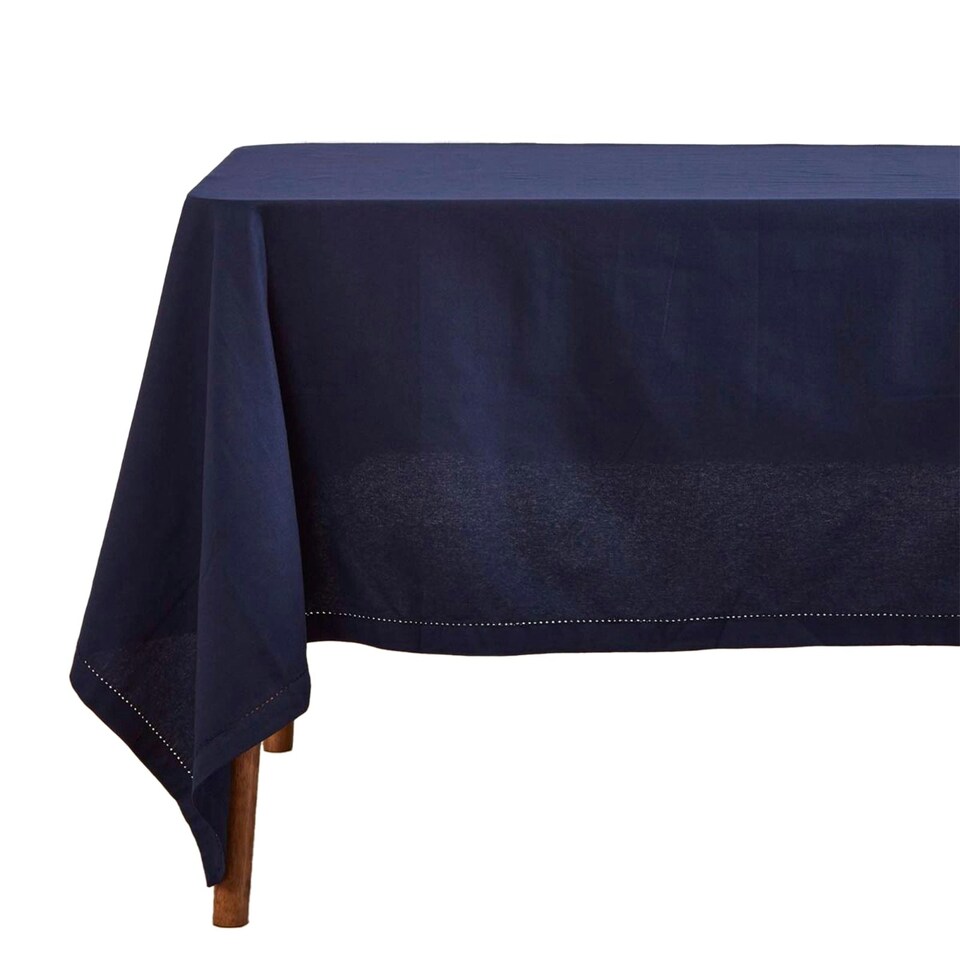 image 1 of Homescapes Navy Blue Tablecloth - 178 x 300 cm Blue