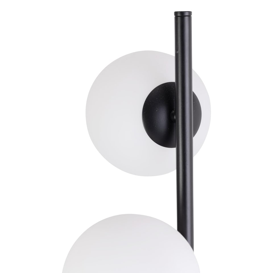 image 1 of Black Floor Lamp with Opal Globe Shades | Black | Small | 1