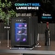 image 3 of HOMCOM Mini Table Top Wine Fridge, 6 Bottle, 17L, 8-18℃, 26.5cm Quiet Under Counter Wine Cooler Fridge with Glass Door, LED Light, Digital Touch Screen, Temperature Control