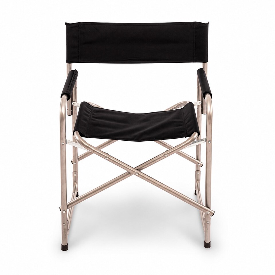 image 1 of Black Lightweight Folding Portable Outdoor Garden Camping Directors Chair Seat