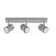image 2 of ValueLights 3 Way Adjustable Gloss Grey & Silver Chrome Straight Bar Ceiling Spotlight Fitting - Complete with 5w LED GU10 Light Bulbs 6500K Cool White Grey