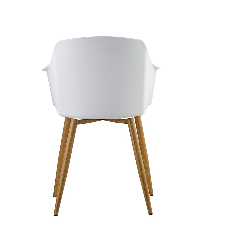 image 1 of Single Eden Modern Dining Chair, Faux Leather Padded Cushion & Solid Wooden Legs White