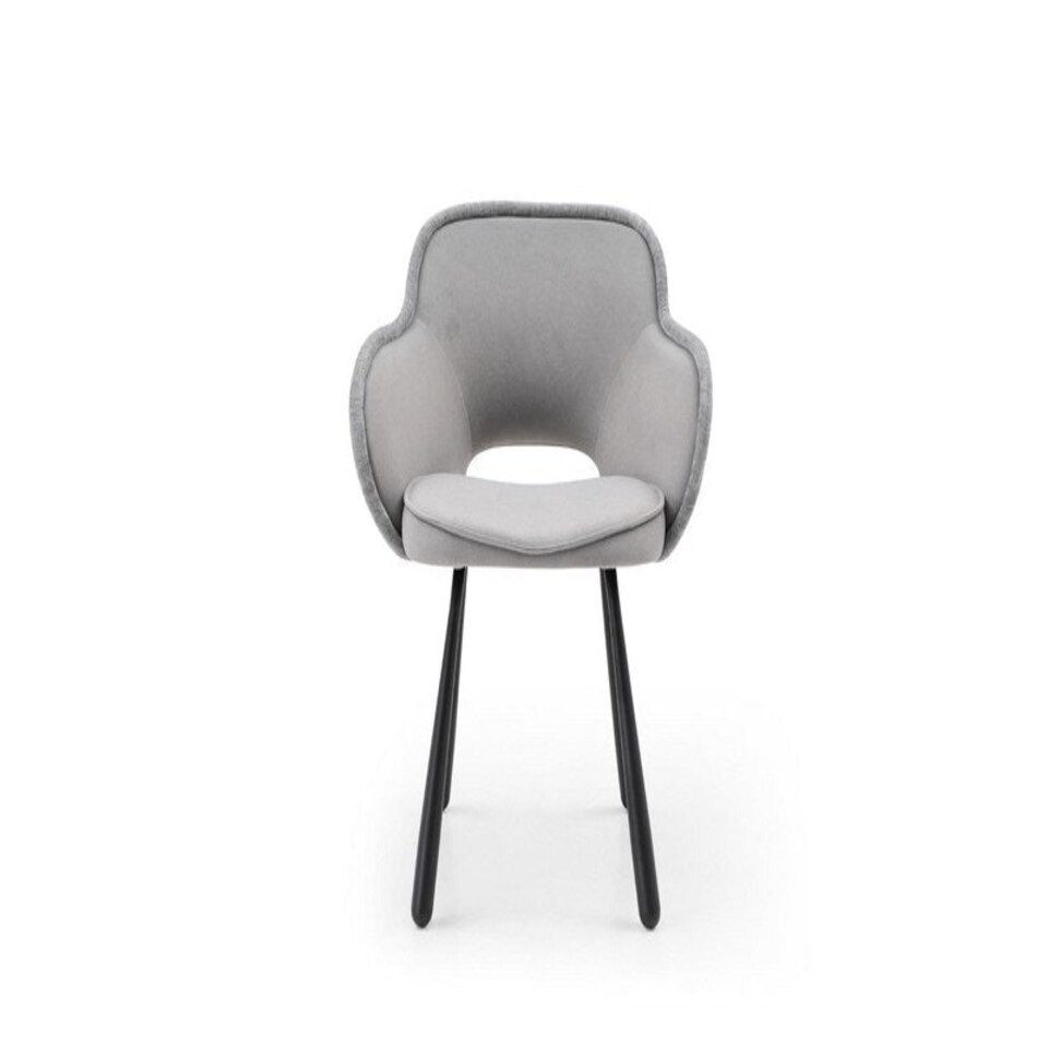 image 1 of Claudia Art Deco Dining Chairs (Pack of 2) - L52 x W44 x H84.5 cm - Grey Grey