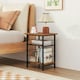image 6 of COSTWAY 2PCS End Table Height Adjustable 3-Tier Side Table Brown