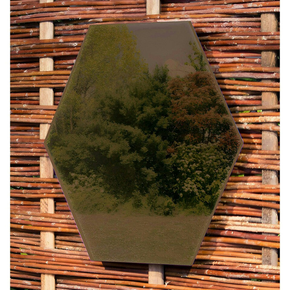 image 1 of Primrose Set of 7 Acrylic Hexagonal Silver Garden Illusion Mirror 180cm x 75cm
