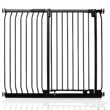 Safetots Extra Tall Elite Safety Gate, 107cm - 116cm, Matt Black, Extra Tall 96.8cm in Height, Pressure Fit Stair Gate, Baby Gate for Doors Hallways and Spaces, Safety Barrier, Easy Installation
