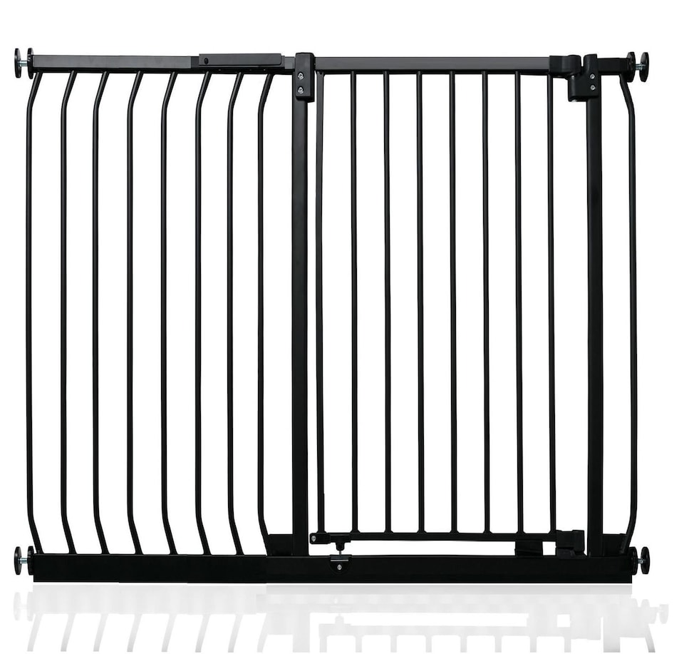 image 1 of Safetots Extra Tall Elite Safety Gate, 107cm - 116cm, Matt Black, Extra Tall 96.8cm in Height, Pressure Fit Stair Gate, Baby Gate for Doors Hallways and Spaces, Safety Barrier, Easy Installation