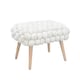 image 3 of Cushla Bubbly Velvet Small Footstool - Cream