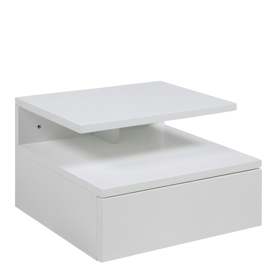 image 1 of Ashlan Bedside Table with 1 Drawer in White