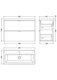 image 5 of Balterley Alrewas Contemporary 2 Drawer Wall Hung Vanity Unit with Basin, Anthracite Woodgrain, 800mm