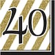 image 4 of Creative Converting Black And Gold Milestone Napkins (Pack Of 16) - Black/Gold - 60