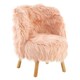 image 2 of Premier Kids Pink Faux Fur Chair, Backrest Indoor Accent Chair, Easy to Clean Small Lounge Chair