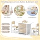 image 4 of COSTWAY Toddler Wooden Activity Table & 2 Chairs Set Cream