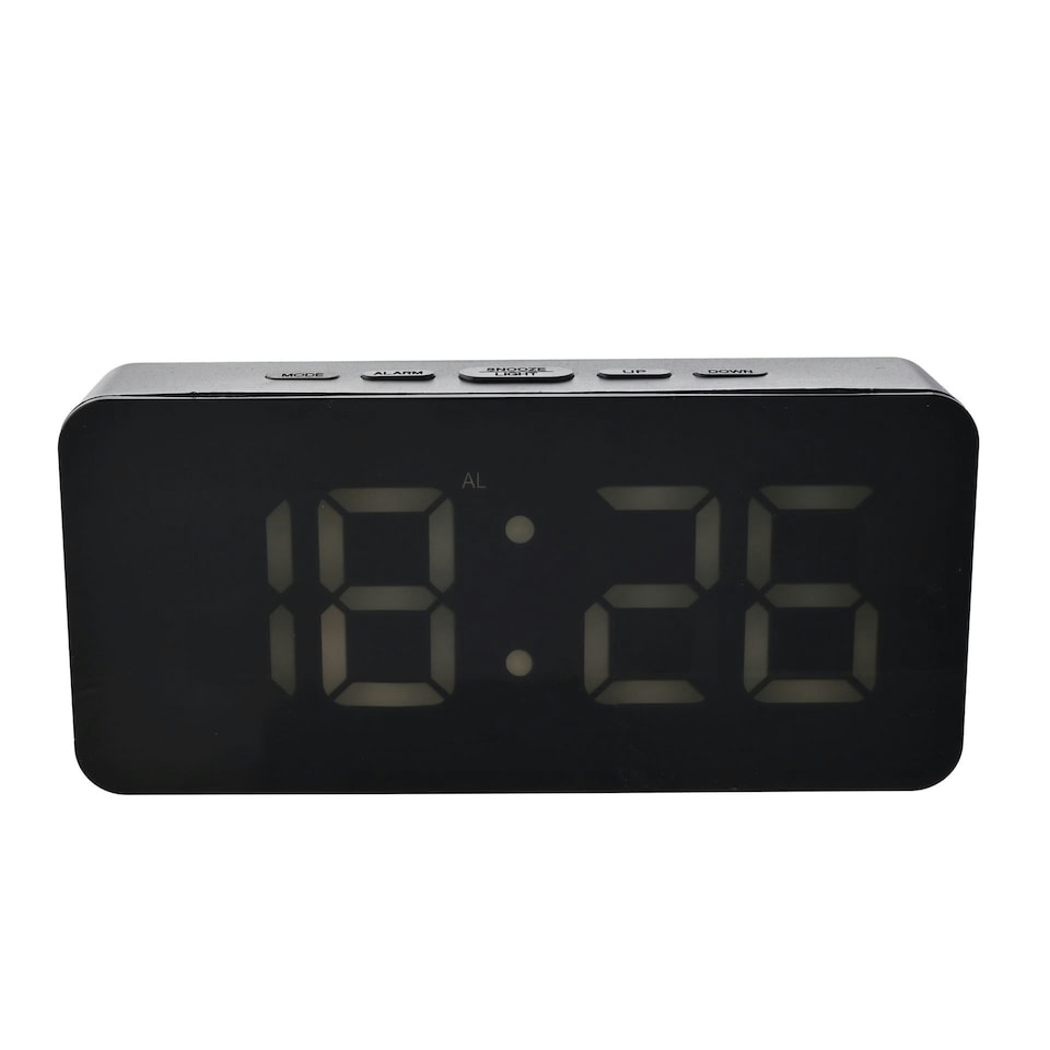 image 1 of Hometime Digital LED Alarm Clock - Black Black