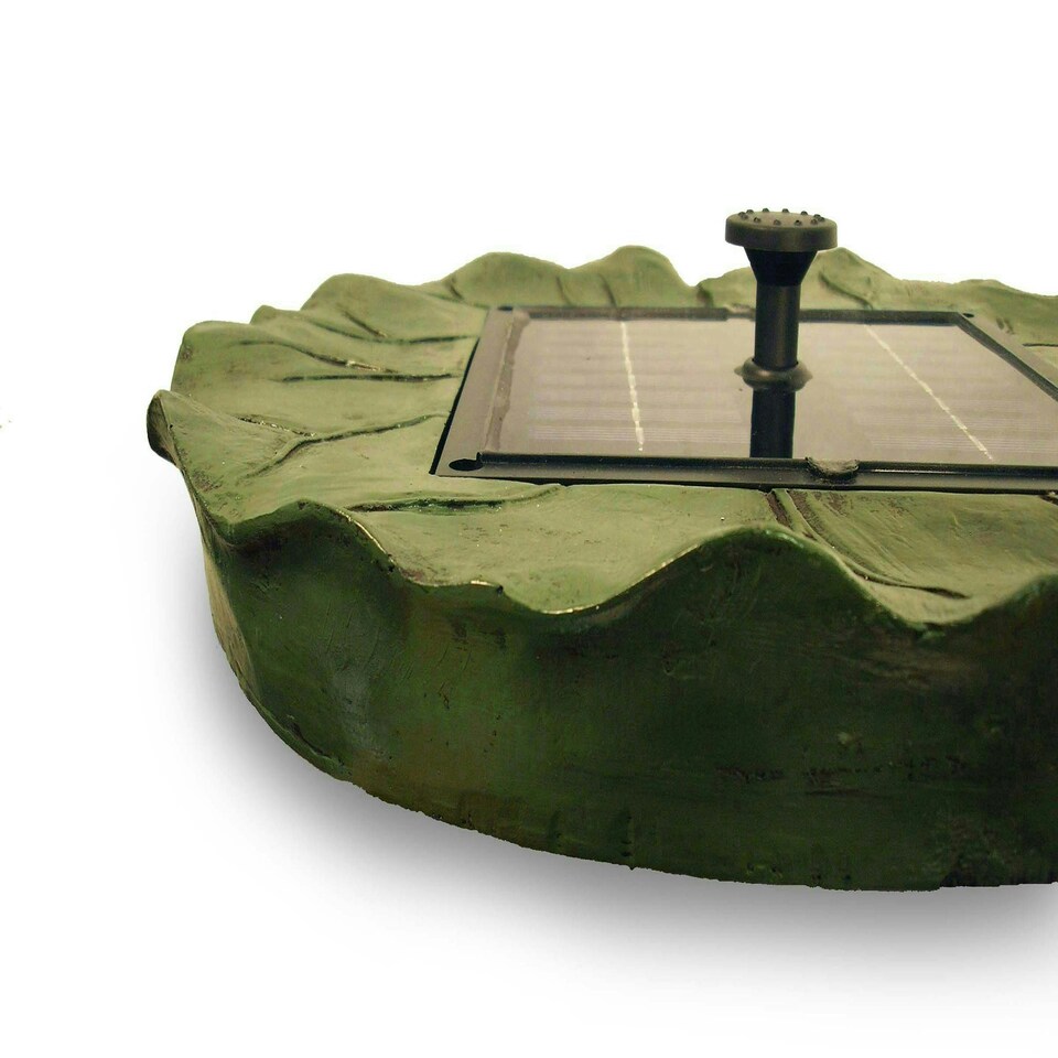 image 1 of Primrose Floating Lily Pad Solar Water Fountain with Lights & Remote 36cm