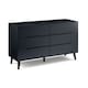 image 1 of Retro Anthracite Wide Chest - 6 Drawers