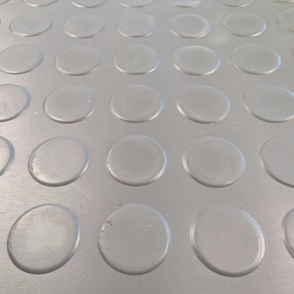 image 1 of Grey Rubber Flooring Matting Roll - 1m Wide - 4m Long - 3mm Thick - Non Slip Coin Pattern - Commercial Grade - Home Garage Shed