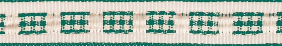 Berisfords Hunter Green 12mm Gingham Ruffle Ribbon for Dressmaking - per metre