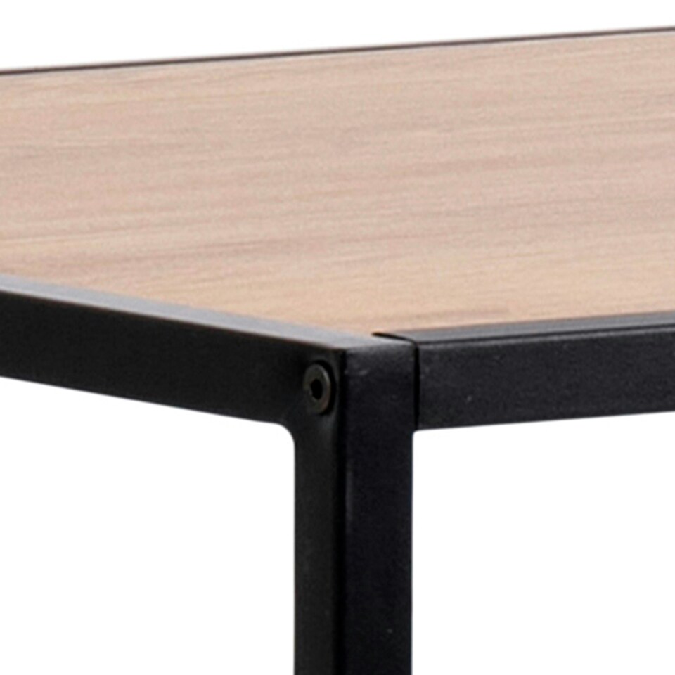 image 1 of Seaford Black Metal Bar Table with Oak Top