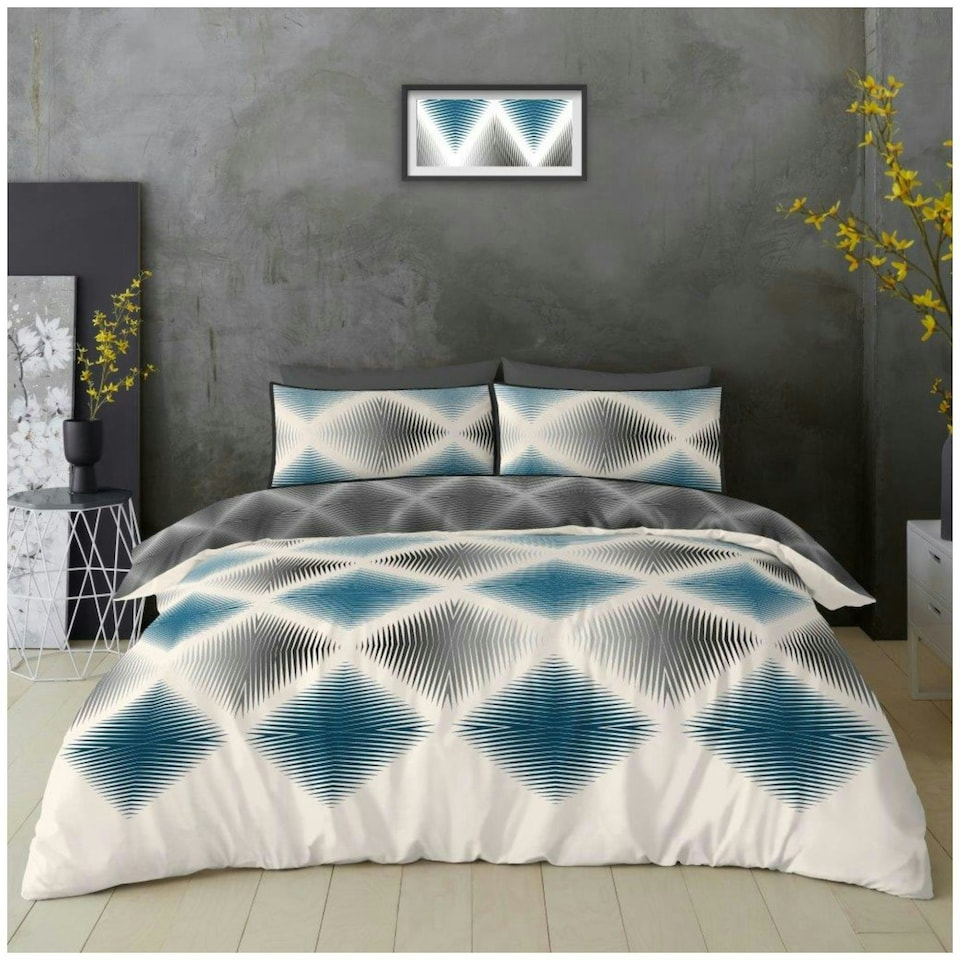 image 1 of VELVETIO Rama Complete Duvet Cover Set with Fitted Sheet Soft Printed Bedding Bedset Multi | Single