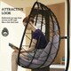 image 5 of Outsunny Garden Egg Chair Outdoor Hanging Swing Chair, Folding Basket, Grey 